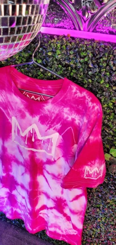 Grace X Pink Shibori Crown Logo T-Shirt