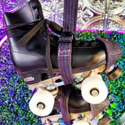 GXO Skate Gear Skate Leash Collection Purple Thread Dark Blue Denim on Skates