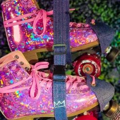 GXO Skate Gear Skate Leash Collection Purple Thread Light Blue Denim