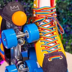 Purple Reign Toe Caps Dark Blue Wrangler Denim on Skates