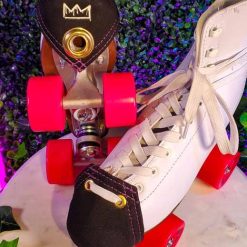 Purple Reign Toe Caps Front Front on Skates Black Wrangler