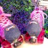 Purple Reign Toe Caps Light Blue Wrangler Front on Skates