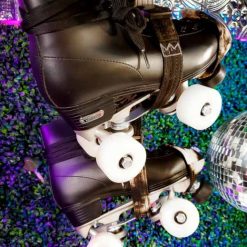 Grace X Originals Black and Tan Tie Dye Denim Roller Skate Leash