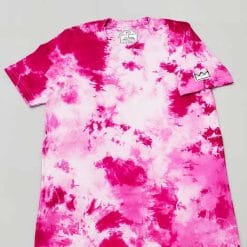 Grace X Originals Pink and White Shibori Tie Dye T Shirt Font with Logo GXO S